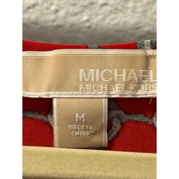 Michael Kors Red Chain Print Blouse Sz M wome blouse - Picture 4 of 12